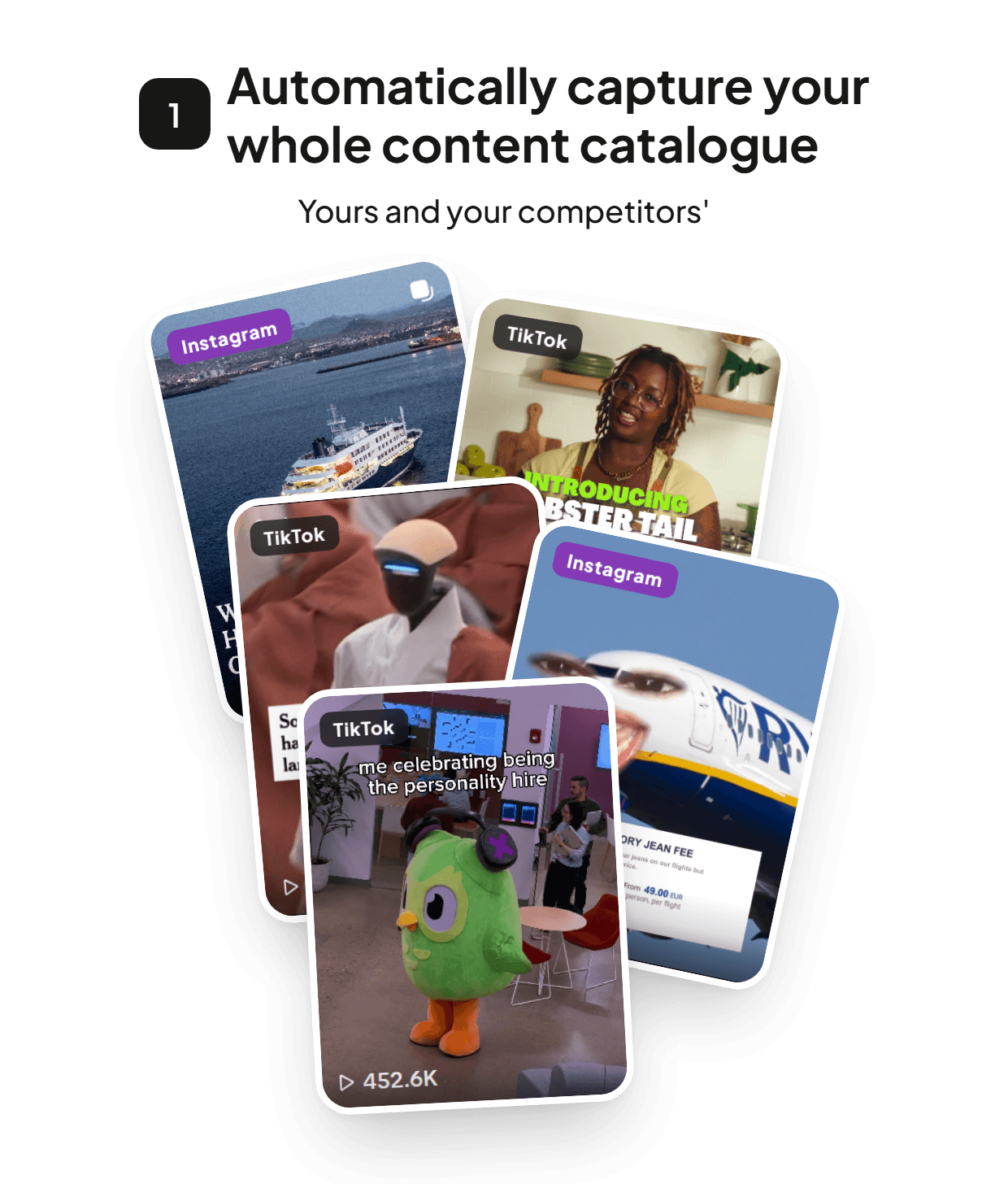 Step 1: Palimio automatically captures your whole content catalogue, yours and your competitors'.